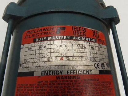 Reliance Dodge Tigear Gearmotor 1Hp 460V 3PH 15:1 Reducer 115 RPM Dual Shaft 56C