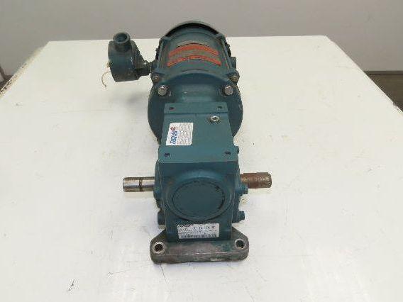 Reliance Dodge Tigear Gearmotor 1Hp 460V 3PH 15:1 Reducer 115 RPM Dual Shaft 56C