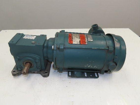 Reliance Dodge Tigear Gearmotor 1Hp 460V 3PH 15:1 Reducer 115 RPM Dual Shaft 56C