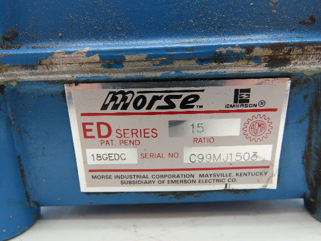 Morse 18GEDC ED Series Worm Gearbox 15:1 Reducer LH Output 56C  -Missing Adapter