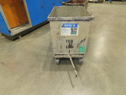 Portable Steel Hopper 1/2 Yard Tote Towable Cart on Steel Casters 36x24x30"