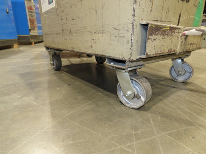 Portable Steel Hopper 1/2 Yard Tote Towable Cart on Steel Casters 36x24x30"