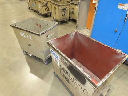 Portable Steel Hopper 1/2 Yard Tote Towable Cart on Steel Casters 36x24x30"