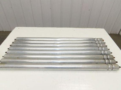 1.9" Conveyor Roller 36"BF 2-Groove O-Ring Galvanized Steel Lot of 8