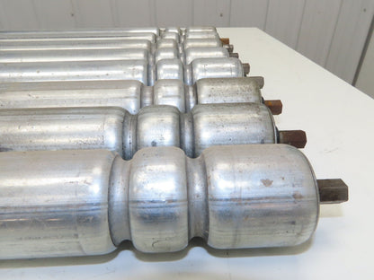 1.9" Conveyor Roller 36"BF 2-Groove O-Ring Galvanized Steel Lot of 8