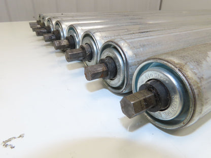 1.9" Conveyor Roller 36"BF 2-Groove O-Ring Galvanized Steel Lot of 8
