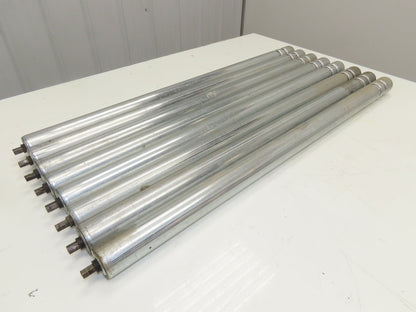 1.9" Conveyor Roller 36"BF 2-Groove O-Ring Galvanized Steel Lot of 8