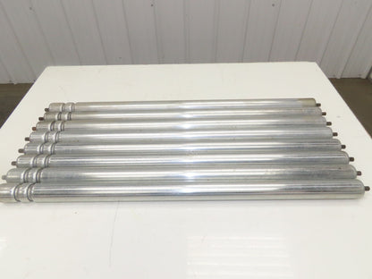 1.9" Conveyor Roller 36"BF 2-Groove O-Ring Galvanized Steel Lot of 8