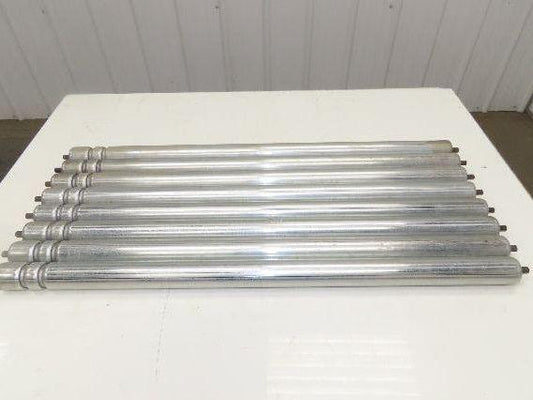 1.9" Conveyor Roller 36"BF 2-Groove O-Ring Galvanized Steel Lot of 8