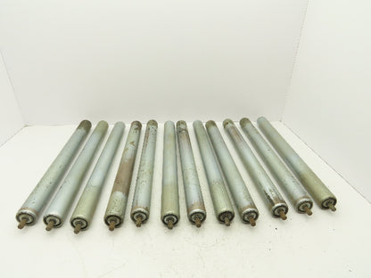 1.9" Conveyor Roller 22"BF 7/16" Hex Axle Galvanized Steel  Lot of 12