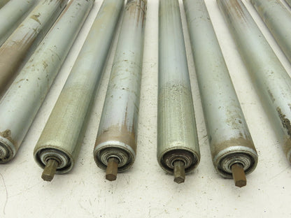1.9" Conveyor Roller 22"BF 7/16" Hex Axle Galvanized Steel  Lot of 12