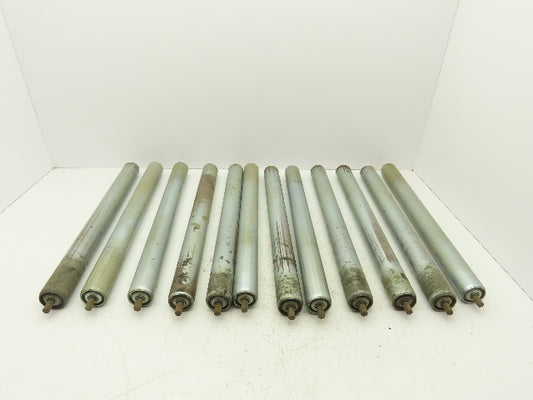 1.9" Conveyor Roller 22"BF 7/16" Hex Axle Galvanized Steel  Lot of 12