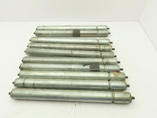 1.9" Conveyor Roller 21"BF Grooved O-Ring Galvanized Steel 7/16" Axle Lot of 10