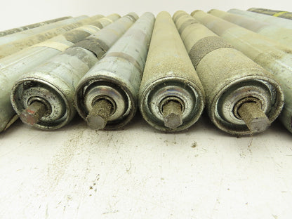 24" Conveyor Roller 1.9" x 21"BF Galvanized Steel 7/16" Hex Axle  Lot of 12