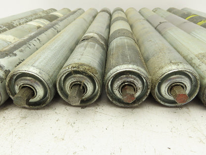 24" Conveyor Roller 1.9" x 21"BF Galvanized Steel 7/16" Hex Axle  Lot of 12
