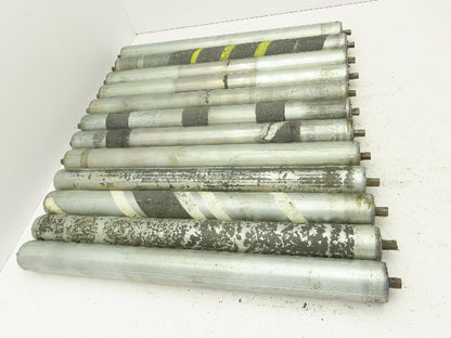 24" Conveyor Roller 1.9" x 21"BF Galvanized Steel 7/16" Hex Axle  Lot of 12