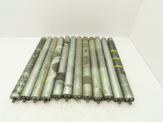 24" Conveyor Roller 1.9" x 21"BF Galvanized Steel 7/16" Hex Axle  Lot of 12
