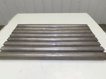 1.9" Conveyor Roller 27.5"BF Galvanized Steel 7/16" Hex Axle  Lot of 8