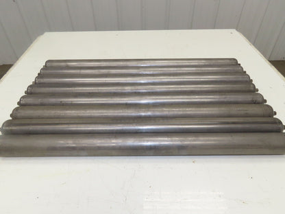 1.9" Conveyor Roller 27.5"BF Galvanized Steel 7/16" Hex Axle  Lot of 8