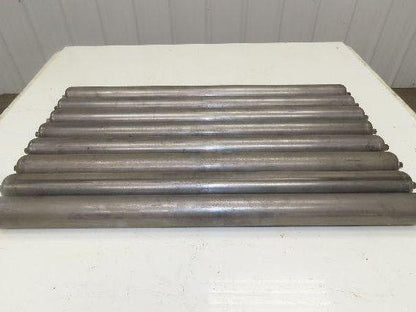 1.9" Conveyor Roller 27.5"BF Galvanized Steel 7/16" Hex Axle  Lot of 8