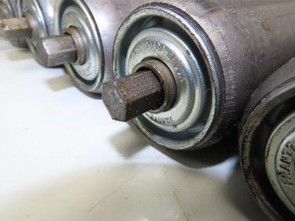 1.9" Conveyor Roller 27.5"BF Galvanized Steel 7/16" Hex Axle  Lot of 8