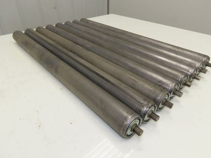 1.9" Conveyor Roller 27.5"BF Galvanized Steel 7/16" Hex Axle  Lot of 8