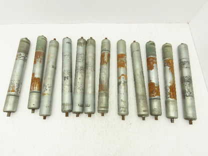1.9" Conveyor Roller 15"BF Galvanized Steel 7/16" Hex Axle  Lot of 12