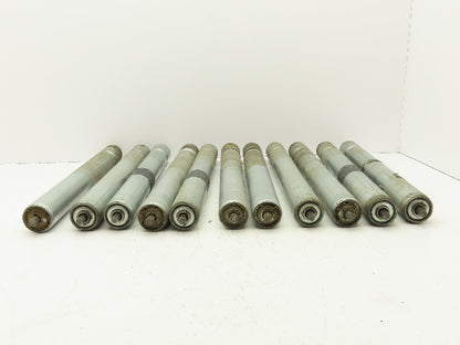 1.9" Grooved Conveyor Roller 19"BF Galvanized Steel 7/16" Hex Axle  Lot of 11