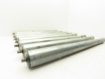 Curve Conveyor Tapered Roller 27"BF Galvanized Steel 7/16" Hex Axle  Lot of 8