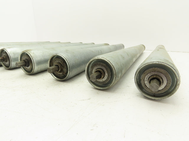 Curve Conveyor Tapered Roller 21"BF Galvanized Steel 7/16" Hex Axle  Lot of 9