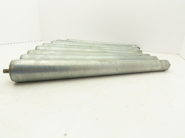 Curve Conveyor Tapered Roller 21"BF Galvanized Steel 7/16" Hex Axle  Lot of 9