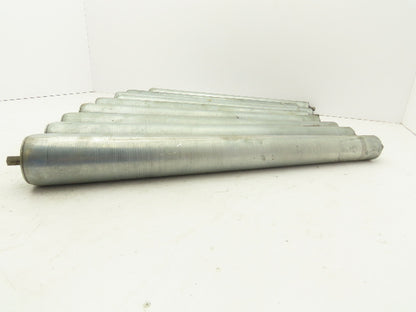 Curve Conveyor Tapered Roller 21"BF Galvanized Steel 7/16" Hex Axle  Lot of 9