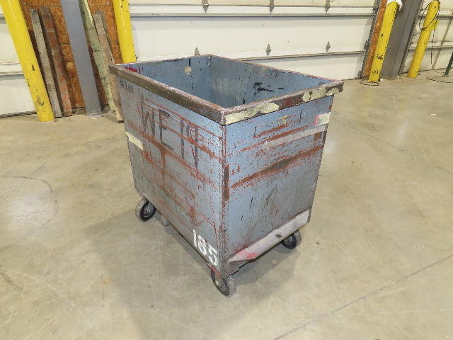 Portable Steel Hopper 1/2 Yard Tote Towable Cart on Casters 36x24x30" Gray