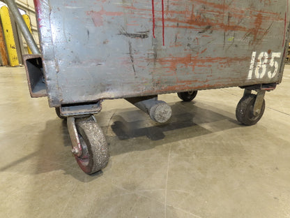 Portable Steel Hopper 1/2 Yard Tote Towable Cart on Casters 36x24x30" Gray