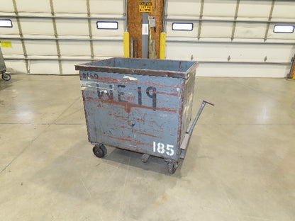 Portable Steel Hopper 1/2 Yard Tote Towable Cart on Casters 36x24x30" Gray