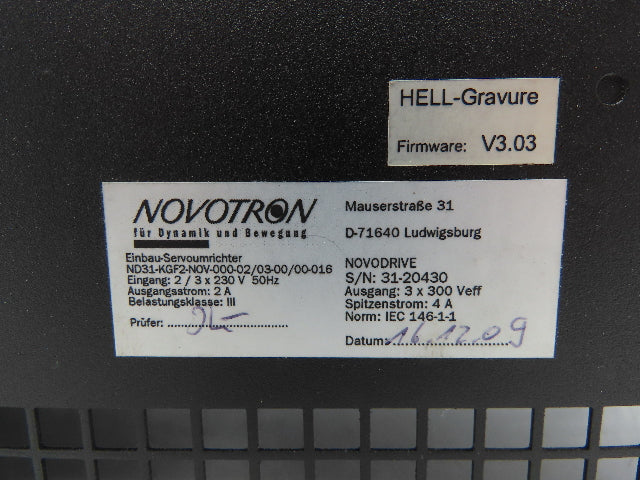 Novotron ND31-KGF2 PLC Servo Converter Drive Module