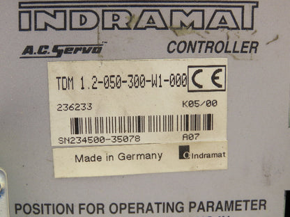Indramat TDM 1.2-050-300-W1-0 AC Servo Drive Controller Unit