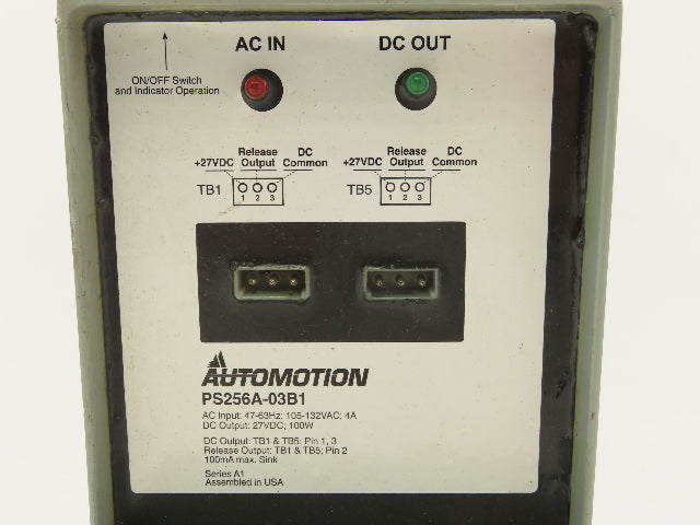 Eaton PS256A-03B1 Automotion Conveyor Power Supply 120V AC to 27V DC Output 100W