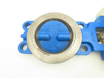 4" Wafer Style Steel Butterfly Valve Metal Seated with Handle