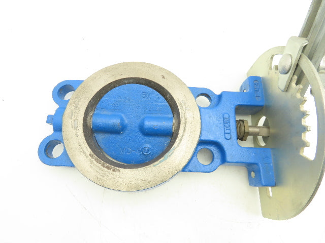 4" Wafer Style Steel Butterfly Valve Metal Seated with Handle