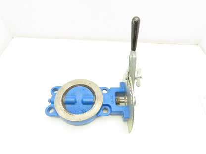 4" Wafer Style Steel Butterfly Valve Metal Seated with Handle