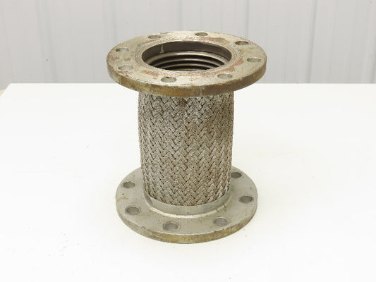 5"x 11" Steel Flanged Stainless Braided Flex Hose Pipe Expansion Joint 8-Bolt