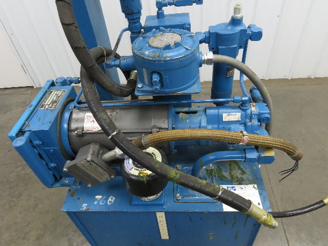 Vickers PVQ10 Hydraulic Power Unit 30 Gal 5 GPM 3000 PSI 2Hp 460V w/Oil Cooler