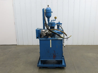 Vickers PVQ10 Hydraulic Power Unit 30 Gal 5 GPM 3000 PSI 2Hp 460V w/Oil Cooler