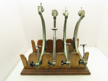 Vintage Tubular Bow Micrometer 2.3-14" Outside Dia 0.1mm Dial Gauge Set of 4