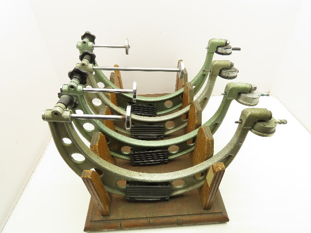 Vintage Tubular Bow Micrometer 2.3-14" Outside Dia 0.1mm Dial Gauge Set of 4