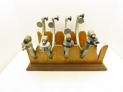 Vintage Tubular Bow Micrometer 2.3-14" Outside Dia 0.1mm Dial Gauge Set of 4