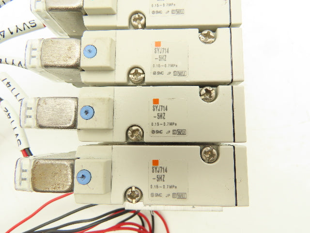 SMC SYJ714-5HZ Pneumatic 5-Station Manifold 3/2 Solenoid Valves 24VDC 1/8" Ports