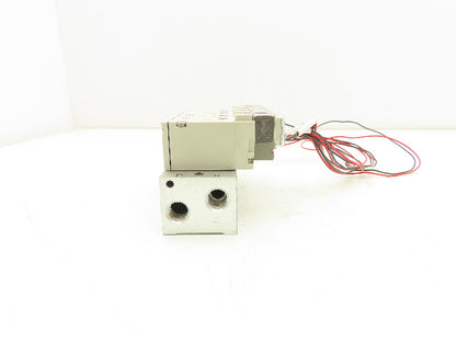 SMC SYJ714-5HZ Pneumatic 5-Station Manifold 3/2 Solenoid Valves 24VDC 1/8" Ports