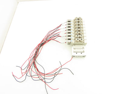 SMC SY5120-5HZ-C6 Pneumatic 10-Station Manifold 5/2 Solenoid Valves 24VDC 1/4"